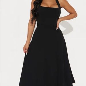Elegant Black Halter Dress